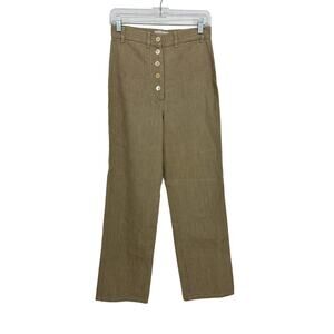 Penny Sage Pants Womens Size 8 AUS US 4 Tan Button Front Straight Leg